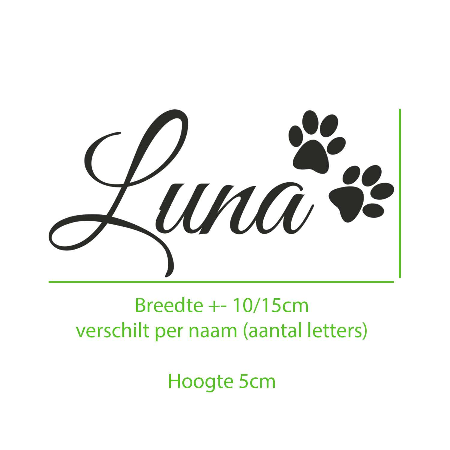 hondenpoot Hondenpoot sticker met naam - Afbeelding 3