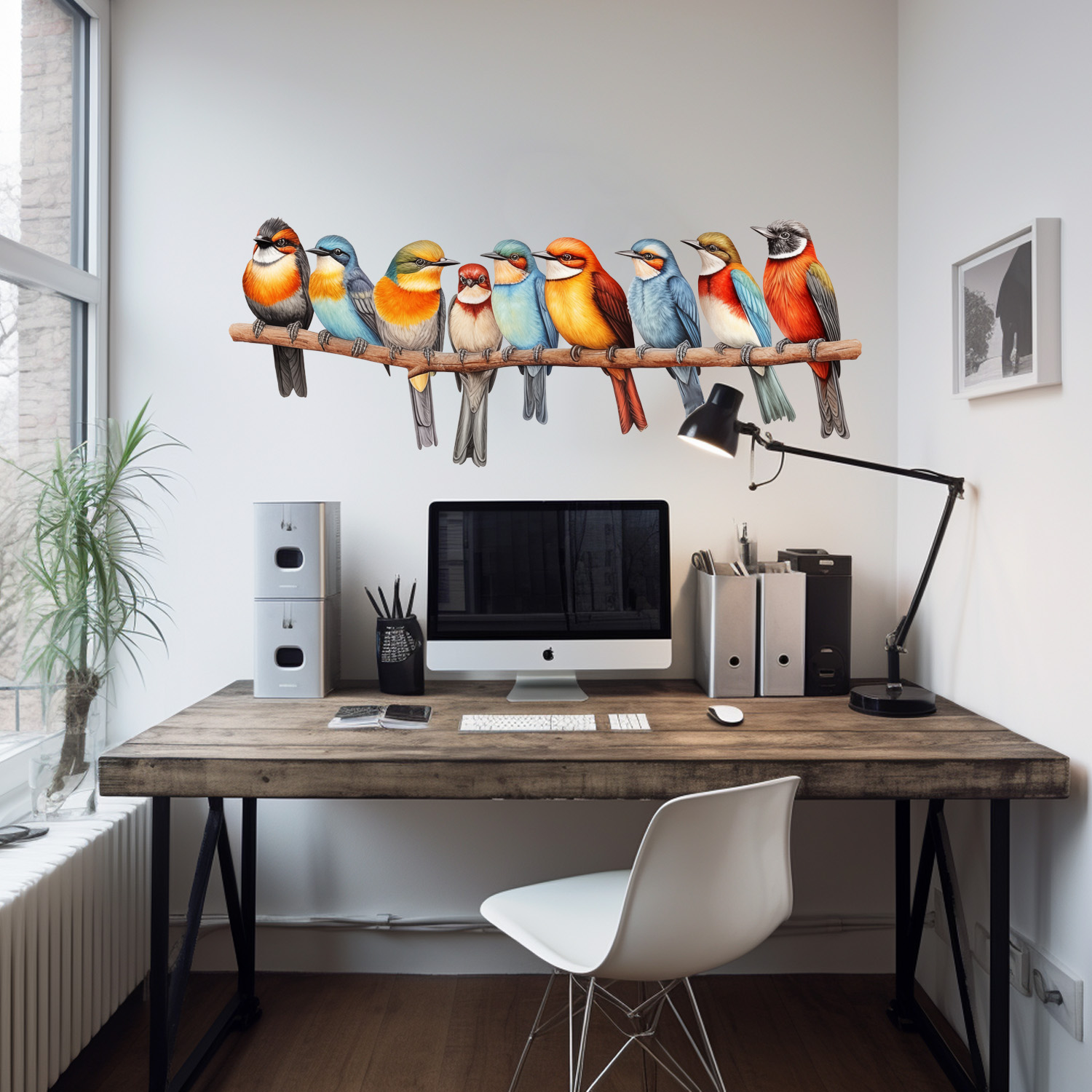 muurstickers vogels op tak kleurrijk muurstickers vogels op tak kleurrijk