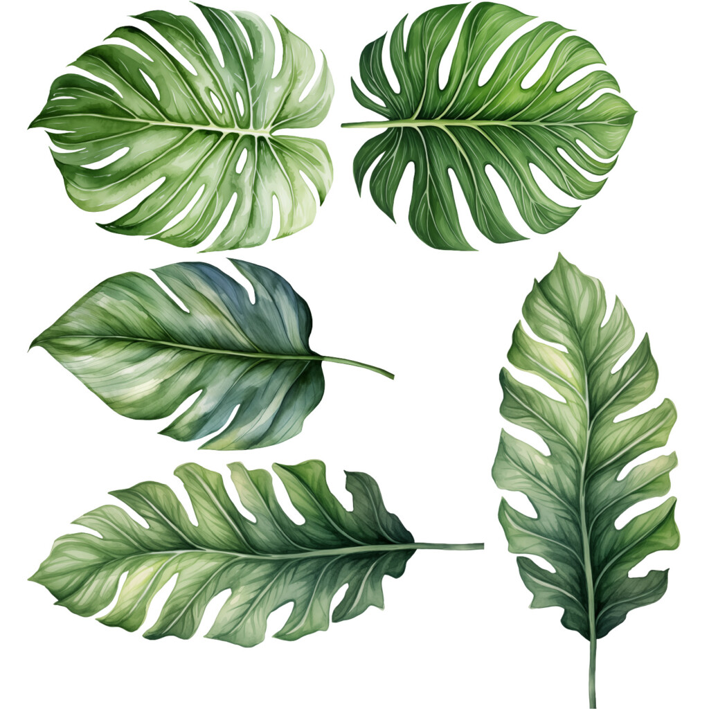 Muursticker waterverf jungle bladeren muurstickerstunter natuur wild groen woonkamer slaapkamer kinderkamer studeerkamer kantoor
