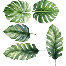 Muursticker waterverf jungle bladeren muurstickerstunter natuur wild groen woonkamer slaapkamer kinderkamer studeerkamer kantoor