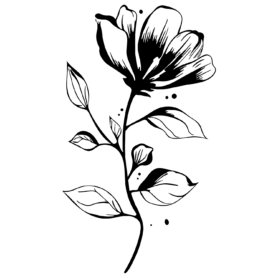 Muursticker woonkamer bloem zwart wit creatief sierlijk Muurstickerstunter Muursticker woonkamer bloem zwart wit creatief sierlijk Muurstickerstunter