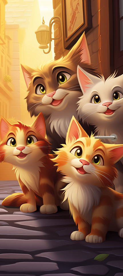 Katten familie deursticker poster schattig artistiek stijlvol grappig leuk muurstickerstunter Katten familie deursticker poster schattig artistiek stijlvol grappig leuk muurstickerstunter