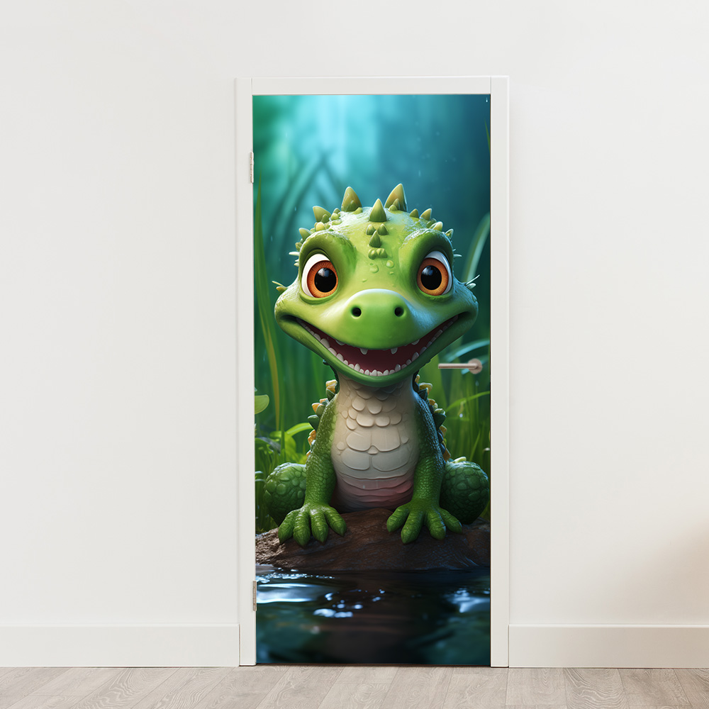 Moeras krokodil deursticker poster schattig stoer kinderkamer muurstickerstunter Moeras krokodil deursticker poster schattig stoer kinderkamer muurstickerstunter