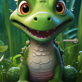 Moeras krokodil deursticker poster schattig stoer kinderkamer muurstickerstunter