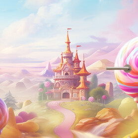 Snoep kasteel deursticker poster fantasie schattig muurstickerstunter