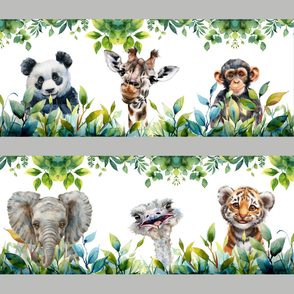 behangrand behangstrook dieren kinderkamer kleurrijk waterverf aap giraffe olifant struisvogel welp tijger leeuw panda jungle stijl ideeen inspiratie goedkoop behangrand behangstrook dieren kinderkamer kleurrijk waterverf aap giraffe olifant struisvogel welp tijger leeuw panda jungle stijl ideeen inspiratie goedkoop