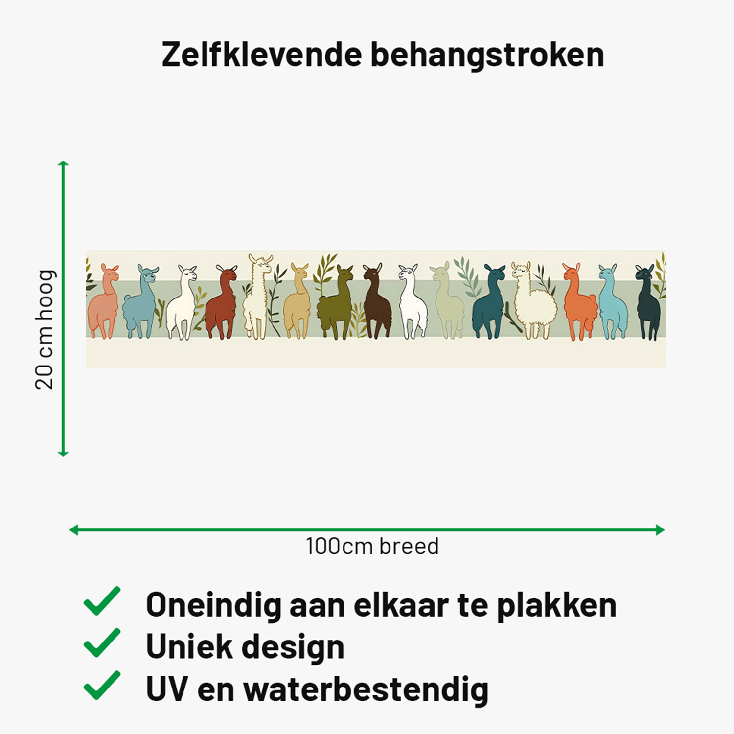alpaca behangstrook kleurrijk grappig kinderkamer alpaca behangstrook kleurrijk grappig kinderkamer