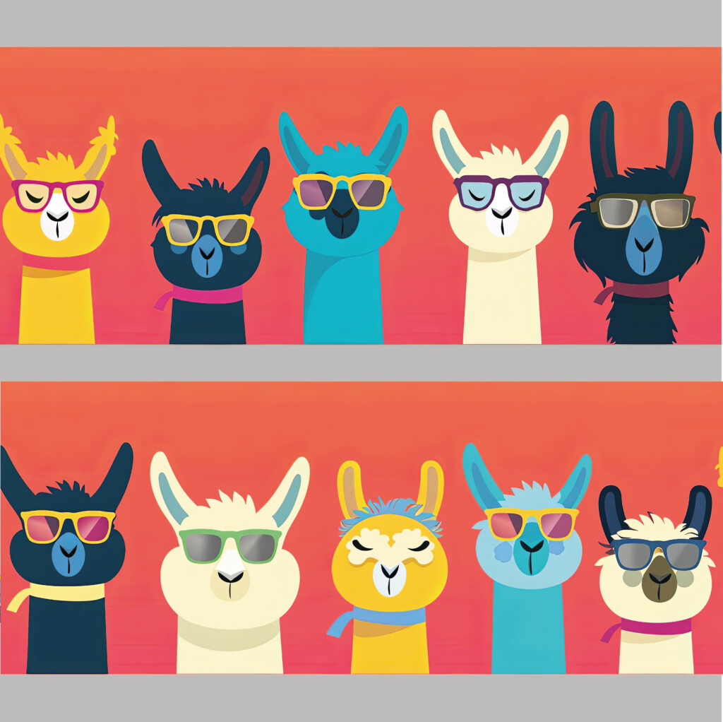 coole lama's zonnebril grappig kinderkamer creatief muurstickerstunter