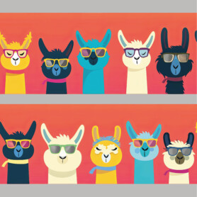 coole lama's zonnebril grappig kinderkamer creatief muurstickerstunter