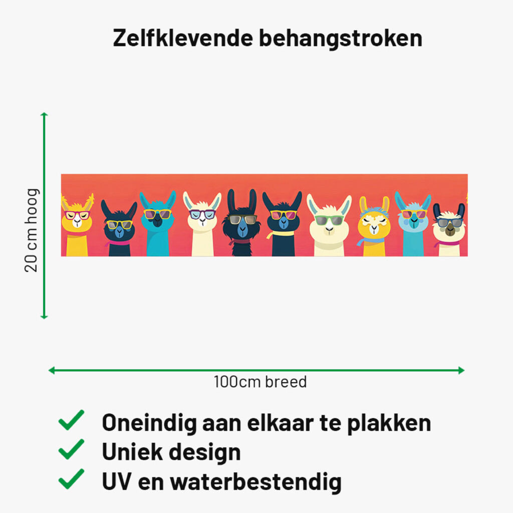 coole lama's zonnebril grappig kinderkamer creatief muurstickerstunter