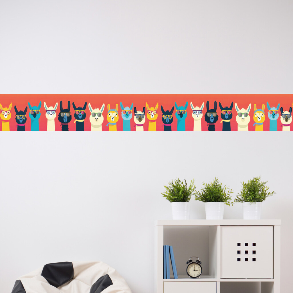 coole lama's zonnebril grappig kinderkamer creatief muurstickerstunter