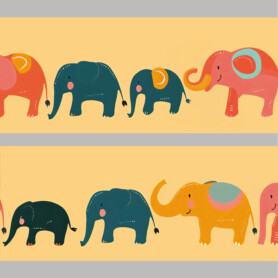 olifantjes zelfklevende behangrand schattig creatief leuk muurstickerstunter