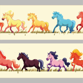 paarden zelfklevende behangstroken leuk creatief grappig muurstickerstunter