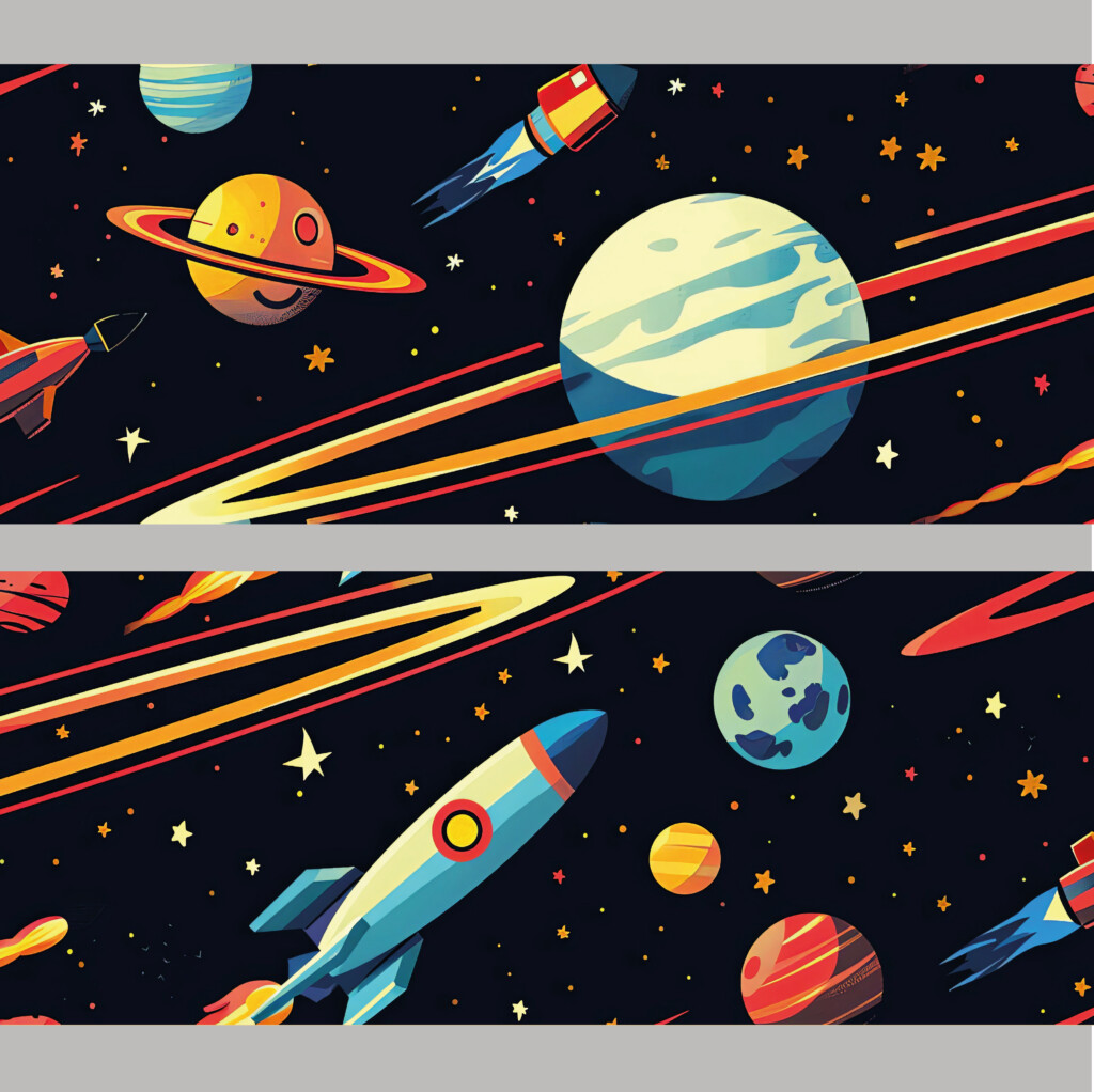 grote planeet met ringen zelfklevende behangstrook creatief muursticker