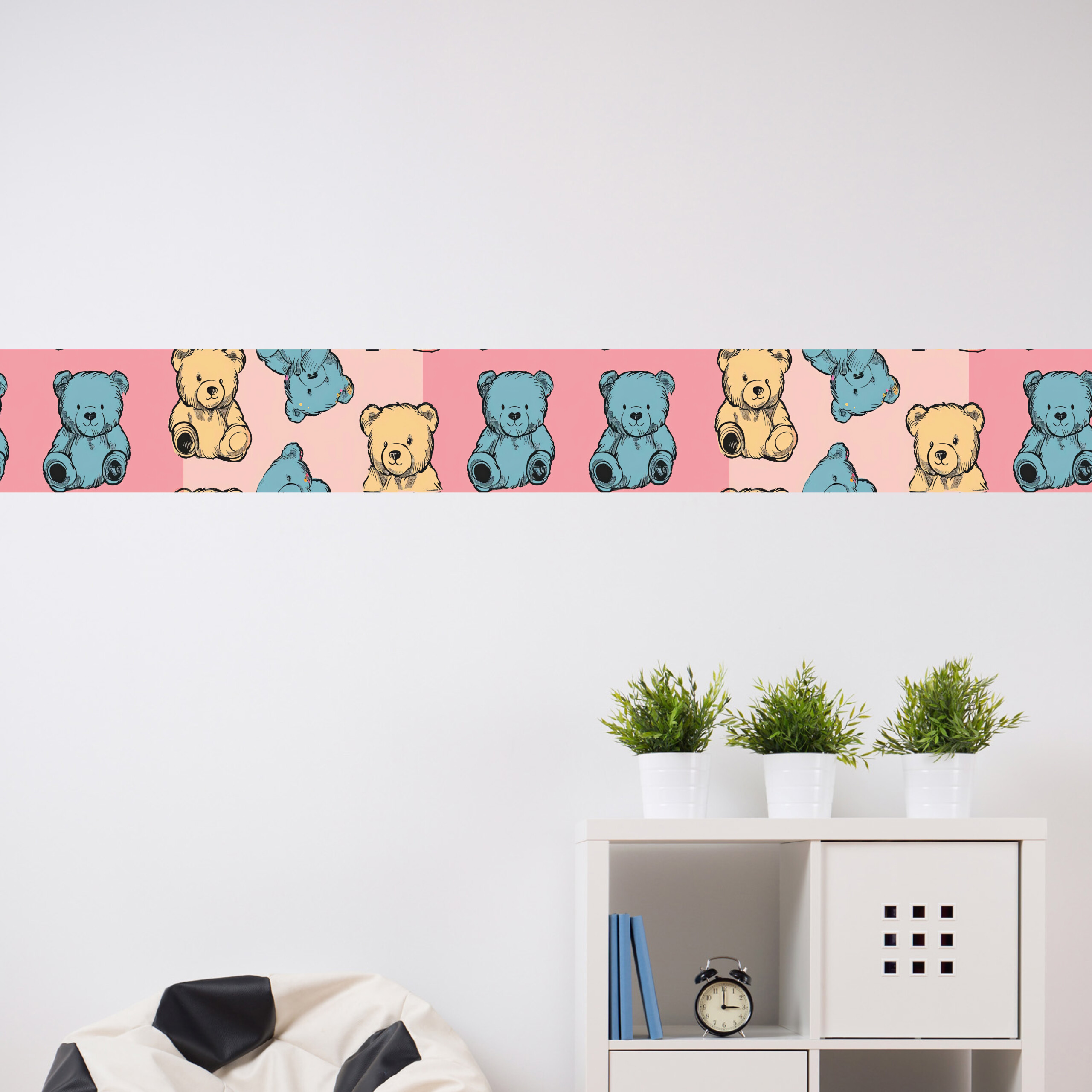 teddyberen pastel zelfklevende behangrand schattig muurstickerstunter teddyberen pastel zelfklevende behangrand schattig muurstickerstunter