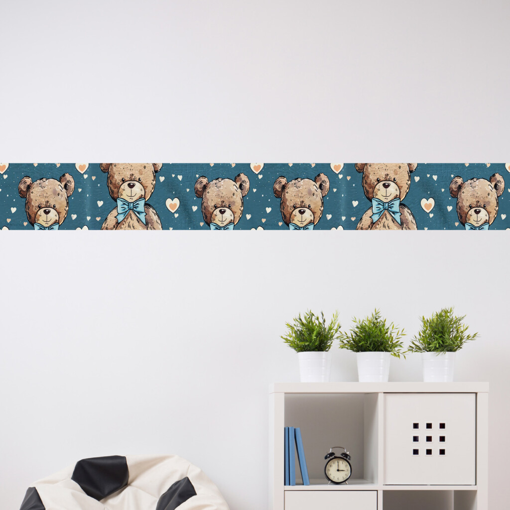 teddyberen zelfklevende behangrand schattig muurstickerstunter