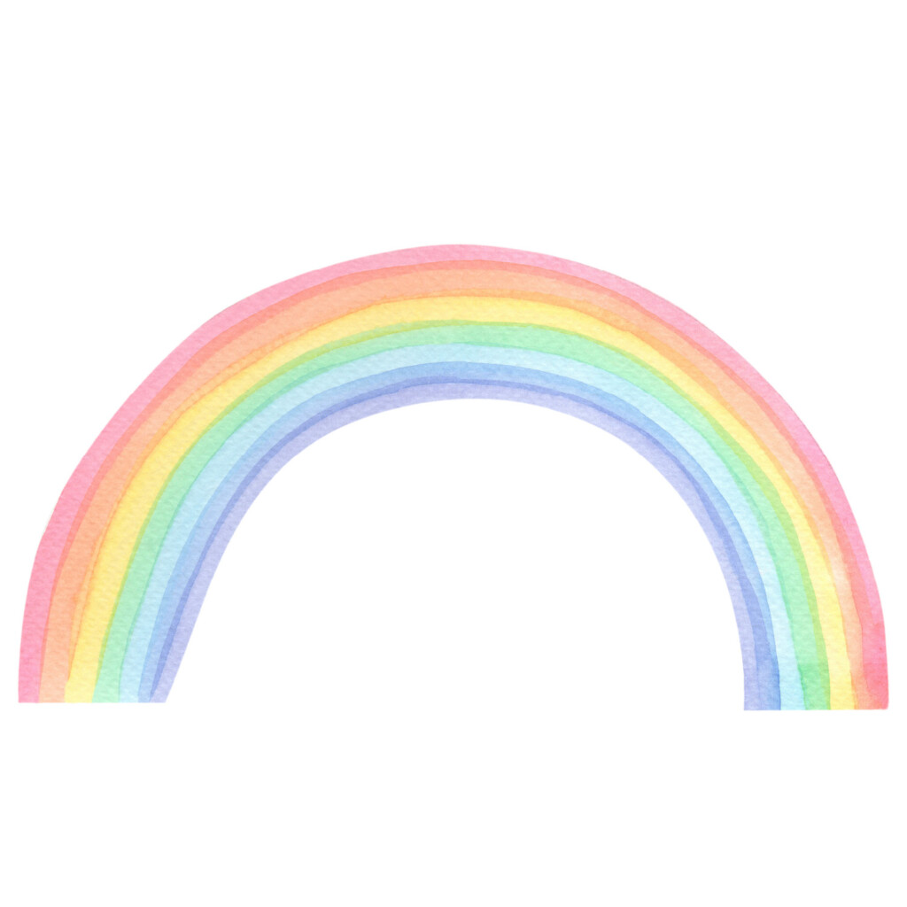Muursticker regenboog in waterverf stijl creatief meerdere formaten vrolijke opvallende kleuren voor kinderkamer meisje hoge kwaliteit gemakkelijk aanbrengen
