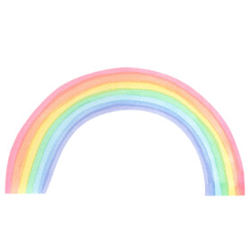 Muursticker regenboog in waterverf stijl creatief meerdere formaten vrolijke opvallende kleuren voor kinderkamer meisje hoge kwaliteit gemakkelijk aanbrengen