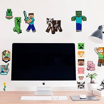 Minecraft Herplaatsbare Stickers roommates leuk grappig kinderkamer speelkamer game room mancave inspiratie Minecraft Herplaatsbare Stickers roommates leuk grappig kinderkamer speelkamer game room mancave inspiratie