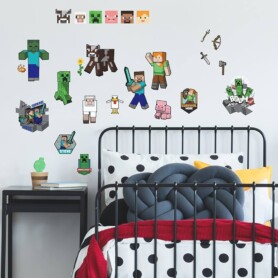 Minecraft Herplaatsbare Stickers roommates leuk grappig kinderkamer speelkamer game room mancave inspiratie