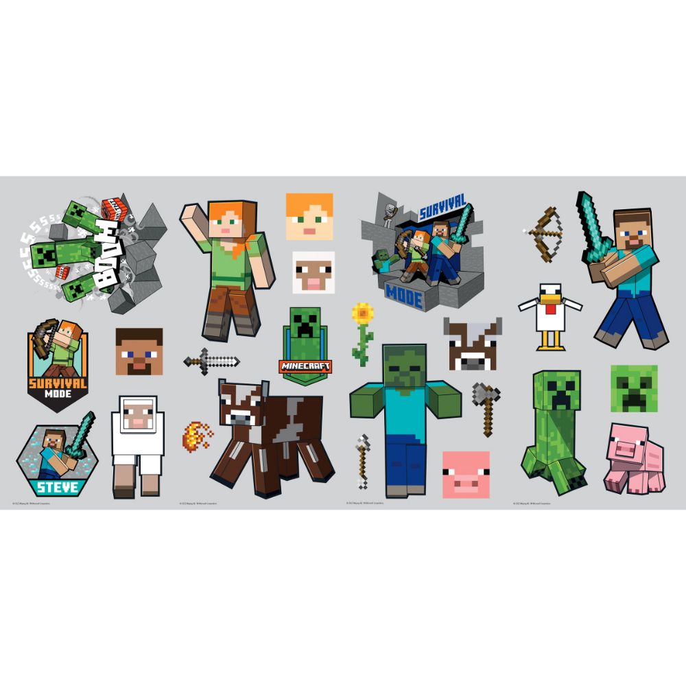 Minecraft Herplaatsbare Stickers roommates leuk grappig kinderkamer speelkamer game room mancave inspiratie Minecraft Herplaatsbare Stickers roommates leuk grappig kinderkamer speelkamer game room mancave inspiratie