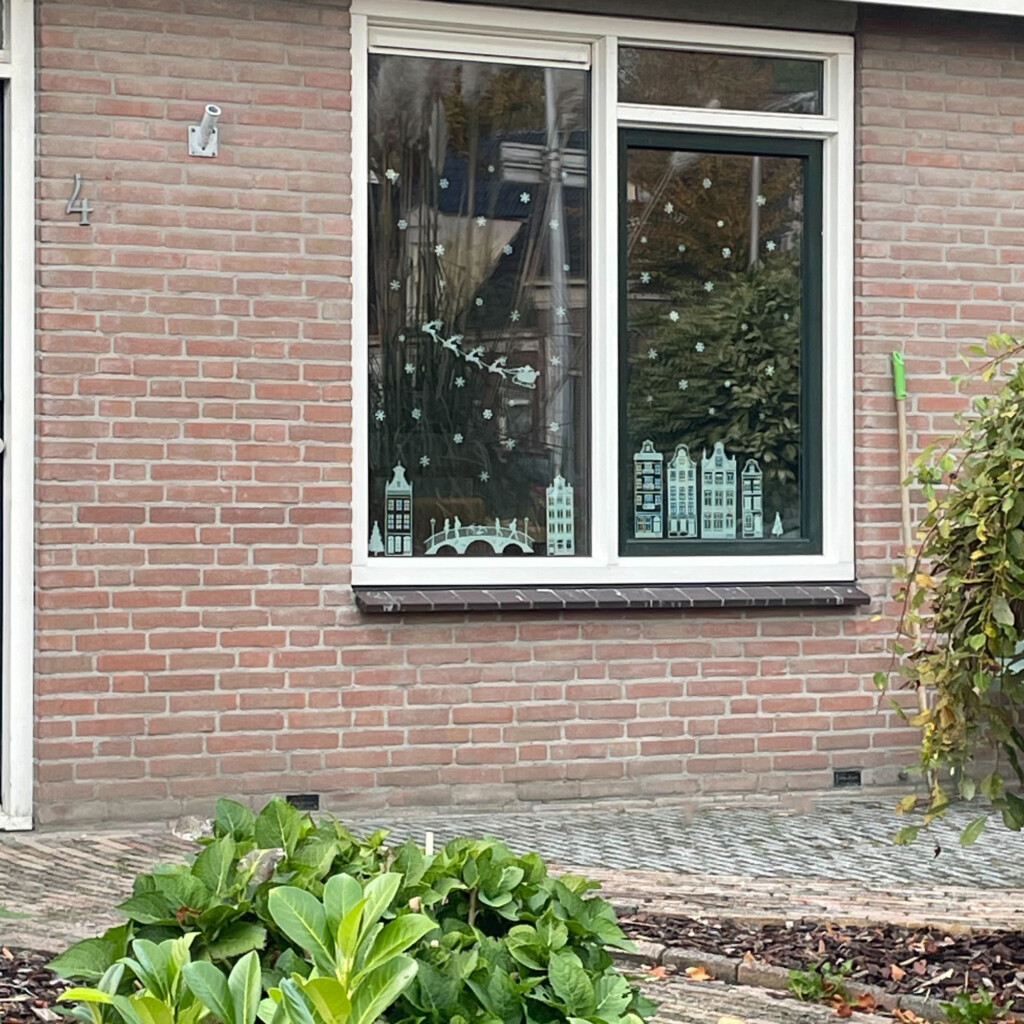 raamstickers wit kerst dorp arreslee kerstman groot raamstickers wit kerst dorp arreslee kerstman groot
