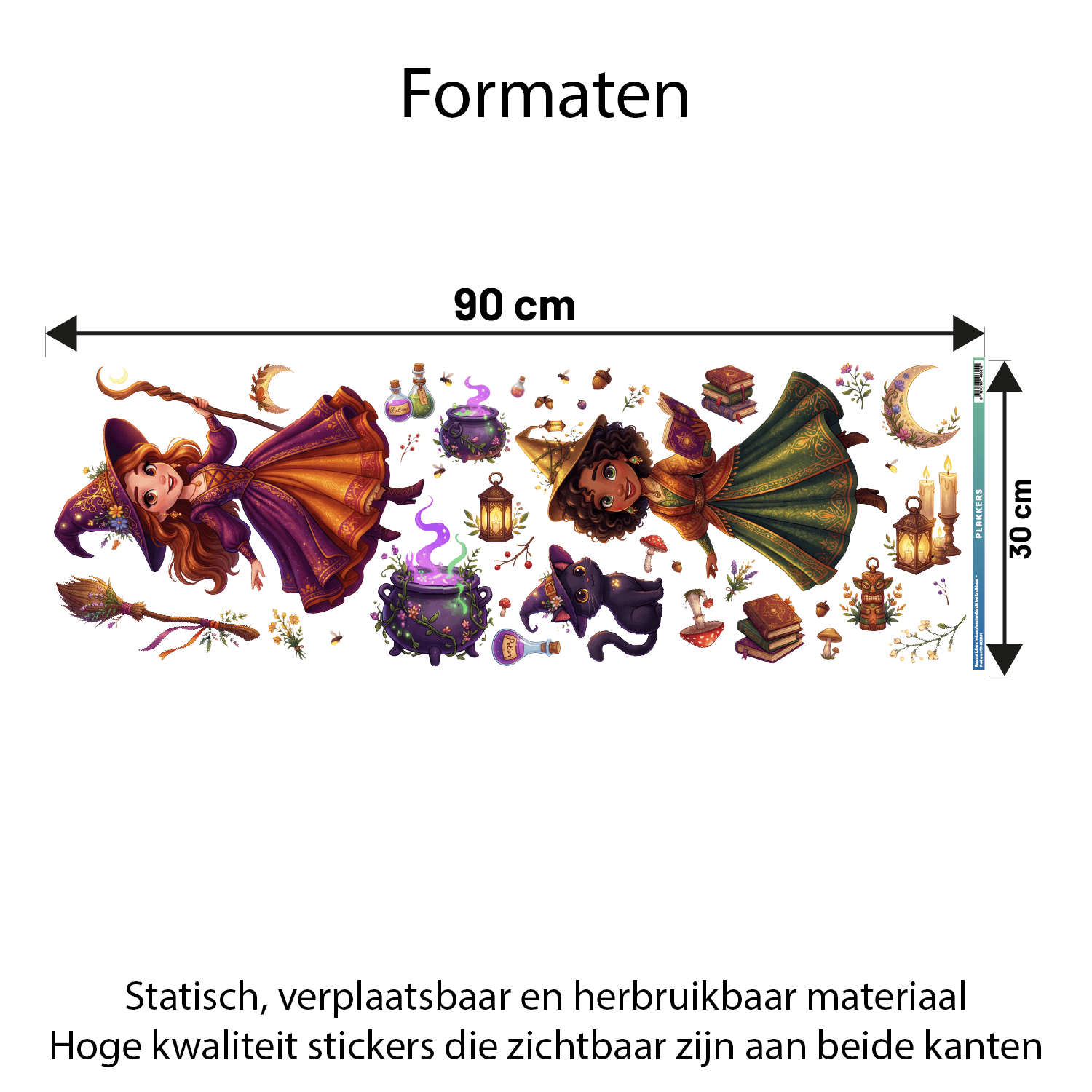 afmetingen-medium-heksenfeesten-belgie Raamstickers heksenfeesten België herbruikbaar – Medium formaat - Afbeelding 2